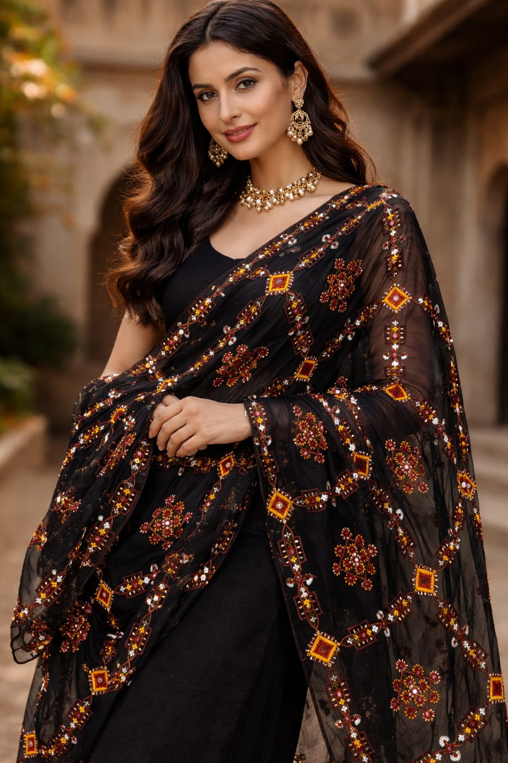 ✨ NEW COLLECTION 2025 – Pure Crinkle 9mm Computer Embroidered Suit with 4-Border Check Jaal Chaddar
