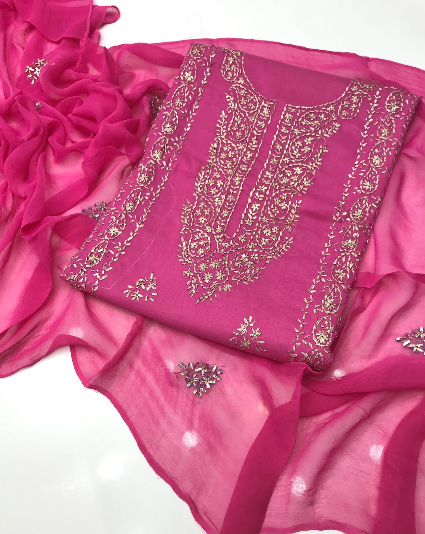 GTM Lawn Embroidered Gotta Work 3 Piece Suit with Chiffon Dupatta