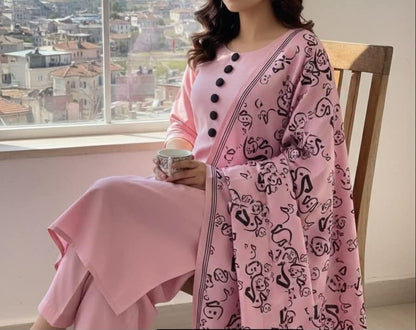 🌸 Summer Collection Multani Khaadi Lawn 3-Piece Suit with Foil Print Dupatta