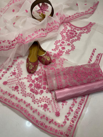 ✨ New Collection Organza Embroidered Suit with Organza Dupatta & Matching Khusa Gift