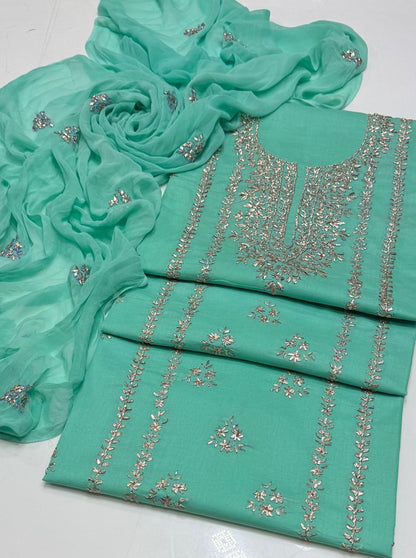 ✨ NEW COLLECTION 2026 – Pure Lawn 3-Piece Suit with Handmade Gotta Work & Embroidered Chiffon Dupatta