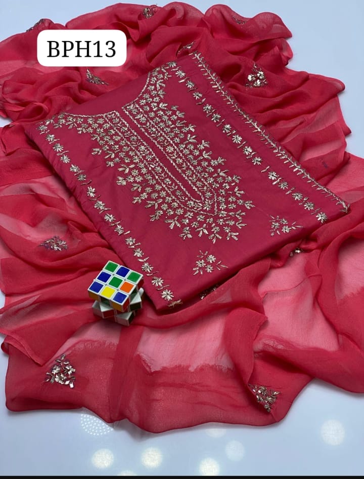 ✨ NEW COLLECTION 2026 – Pure Lawn 3-Piece Suit with Handmade Gotta Work & Embroidered Chiffon Dupatta