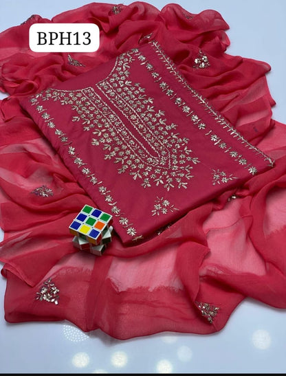 ✨ NEW COLLECTION 2026 – Pure Lawn 3-Piece Suit with Handmade Gotta Work & Embroidered Chiffon Dupatta