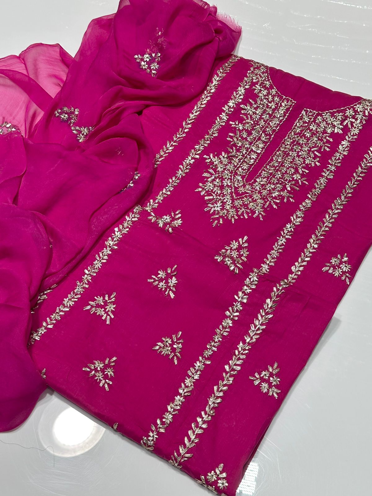 ✨ NEW COLLECTION 2026 – Pure Lawn 3-Piece Suit with Handmade Gotta Work & Embroidered Chiffon Dupatta