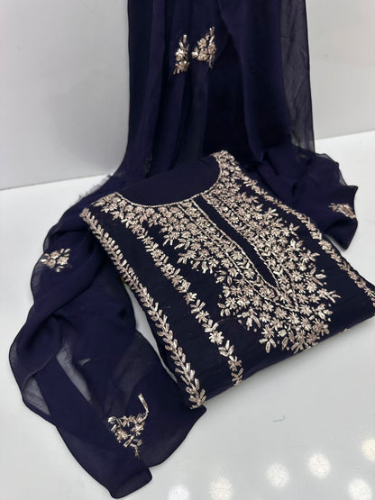 ✨ NEW COLLECTION 2026 – Pure Lawn 3-Piece Suit with Handmade Gotta Work & Embroidered Chiffon Dupatta
