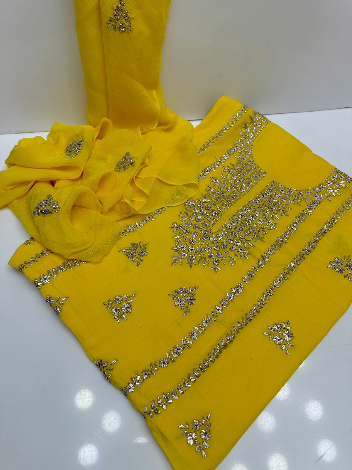 ✨ NEW COLLECTION 2026 – Pure Lawn 3-Piece Suit with Handmade Gotta Work & Embroidered Chiffon Dupatta