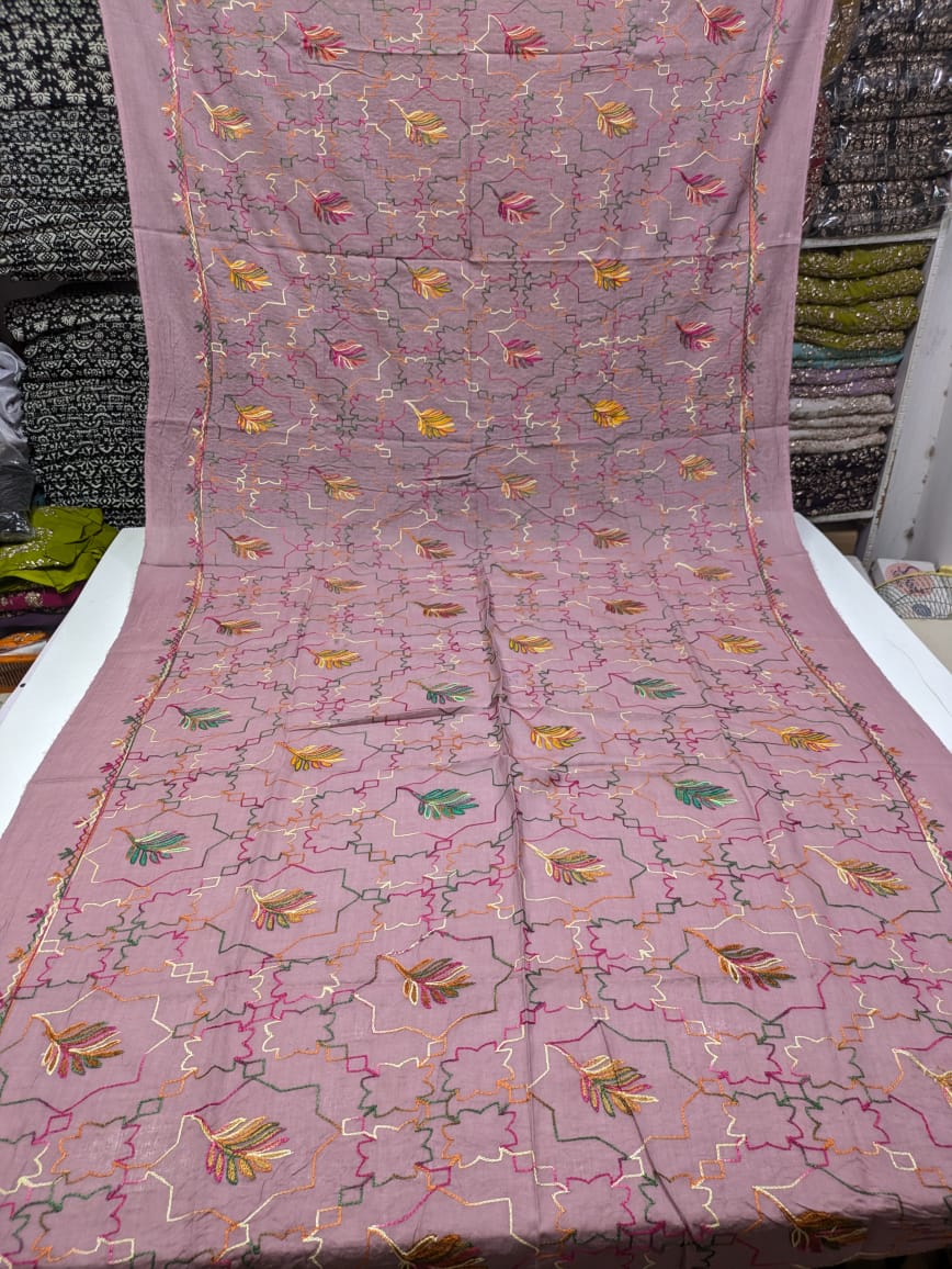 ✨ Pure Lawn Rangeen Chadar with Fancy Ari Work Jaal Design