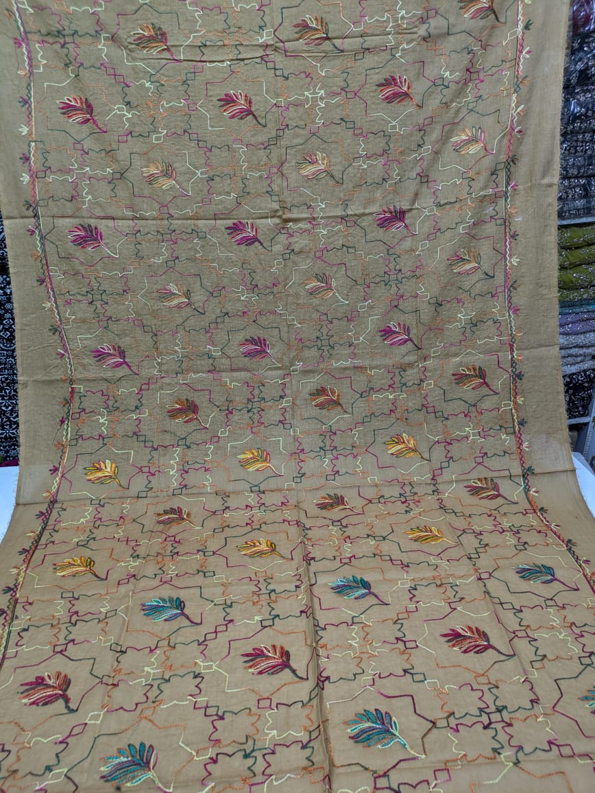 ✨ Pure Lawn Rangeen Chadar with Fancy Ari Work Jaal Design