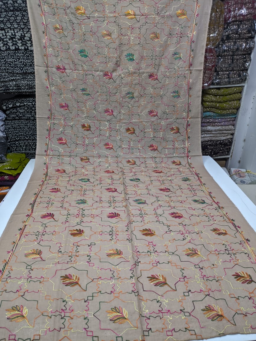 ✨ Pure Lawn Rangeen Chadar with Fancy Ari Work Jaal Design