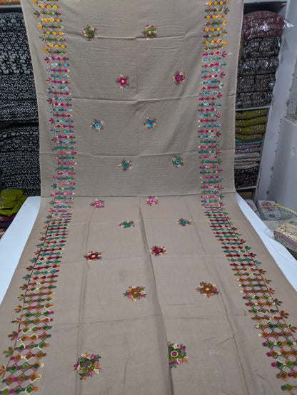 ✨ Pure Lawn Rangeen Chadar with Fancy Ari Work Jaal Design