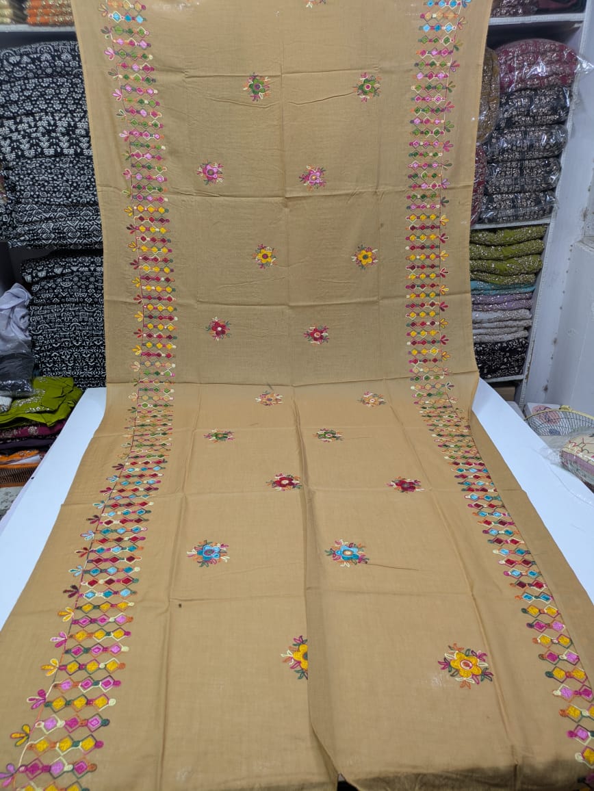 ✨ Pure Lawn Rangeen Chadar with Fancy Ari Work Jaal Design