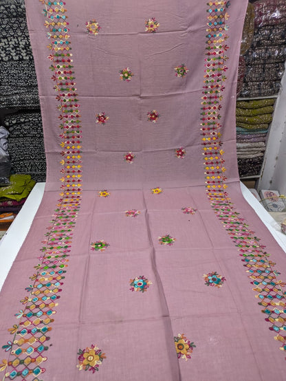 ✨ Pure Lawn Rangeen Chadar with Fancy Ari Work Jaal Design