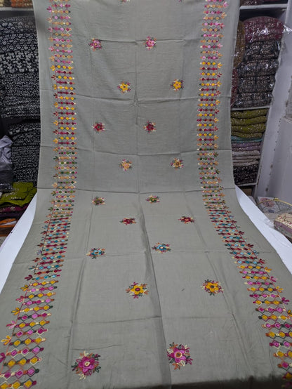 ✨ Pure Lawn Rangeen Chadar with Fancy Ari Work Jaal Design