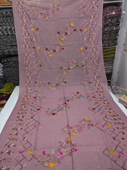 ✨ Pure Lawn Rangeen Chadar with Fancy Ari Work Jaal Design