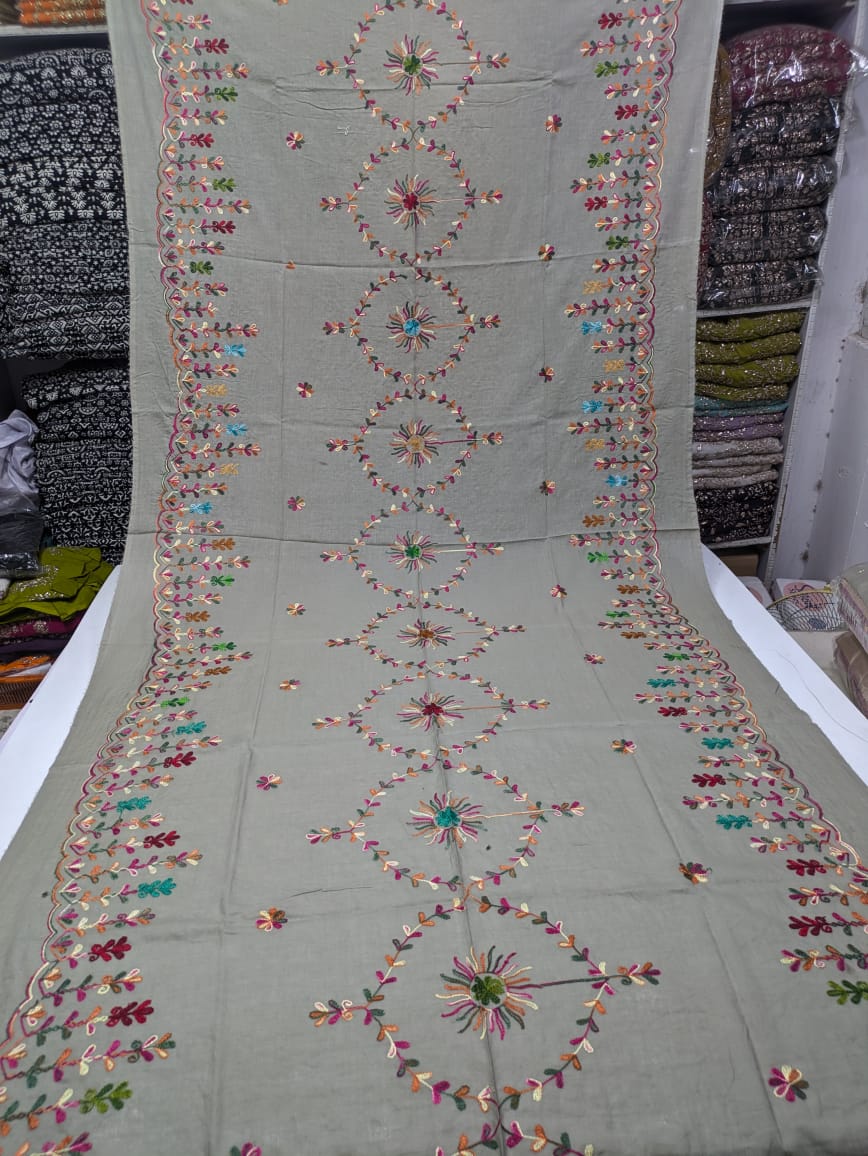 ✨ Pure Lawn Rangeen Chadar with Fancy Ari Work Jaal Design