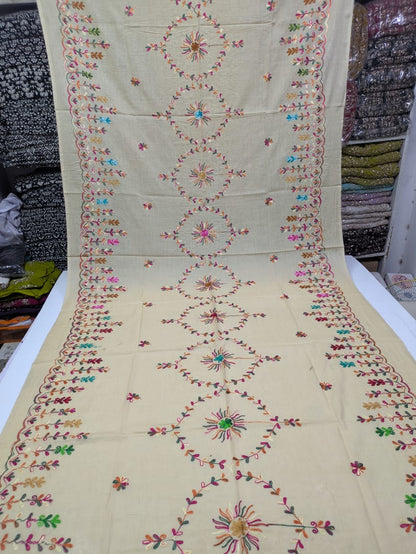 ✨ Pure Lawn Rangeen Chadar with Fancy Ari Work Jaal Design