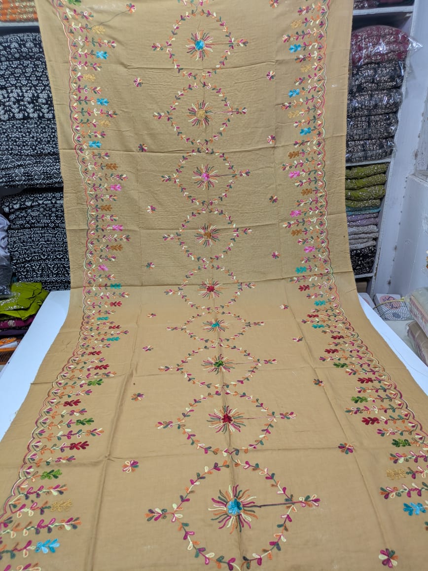 ✨ Pure Lawn Rangeen Chadar with Fancy Ari Work Jaal Design