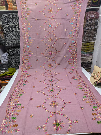 ✨ Pure Lawn Rangeen Chadar with Fancy Ari Work Jaal Design