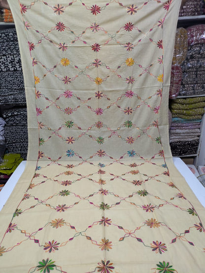 ✨ Pure Lawn Rangeen Chadar with Fancy Ari Work Jaal Design