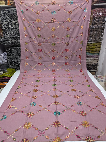 ✨ Pure Lawn Rangeen Chadar with Fancy Ari Work Jaal Design