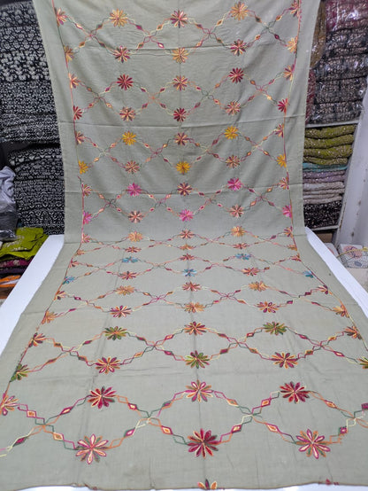 ✨ Pure Lawn Rangeen Chadar with Fancy Ari Work Jaal Design