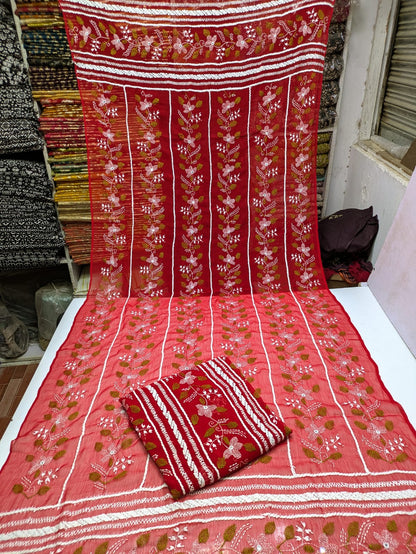 ✨ Most Demanded Collection – Soft Crinkle Chiffon Handmade Kacha Tarkashi Tanka Mirror Work 2-Piece Suit