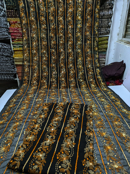 ✨ Most Demanded Collection – Soft Crinkle Chiffon Handmade Kacha Tarkashi Tanka Mirror Work 2-Piece Suit