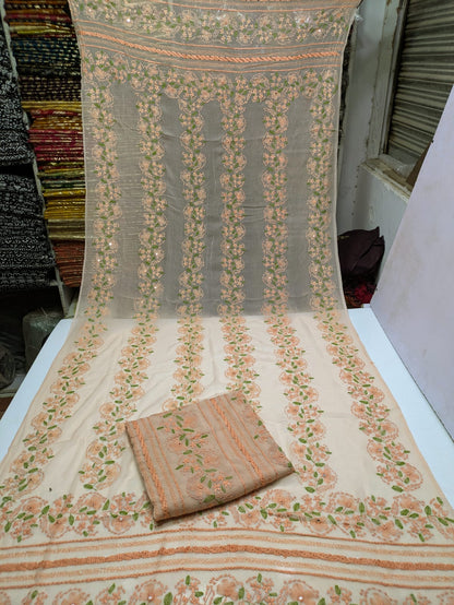 ✨ Most Demanded Collection – Soft Crinkle Chiffon Handmade Kacha Tarkashi Tanka Mirror Work 2-Piece Suit