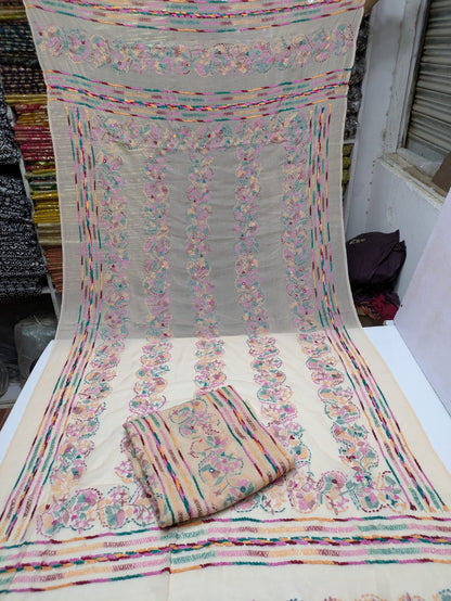 ✨ Most Demanded Collection – Soft Crinkle Chiffon Handmade Kacha Tarkashi Tanka Mirror Work 2-Piece Suit