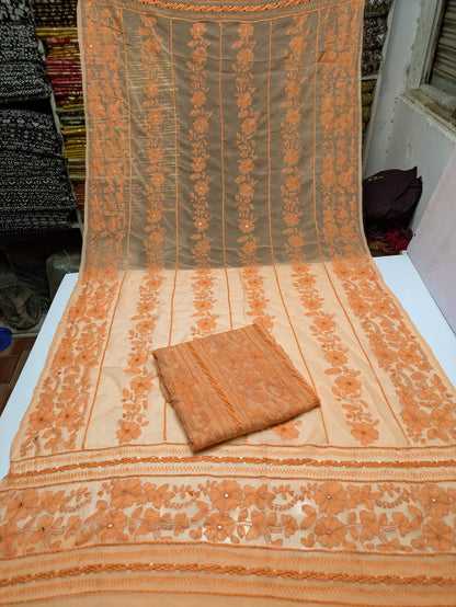 ✨ Most Demanded Collection – Soft Crinkle Chiffon Handmade Kacha Tarkashi Tanka Mirror Work 2-Piece Suit