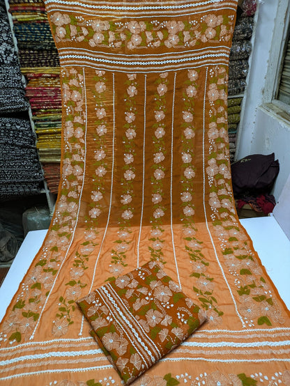 ✨ Most Demanded Collection – Soft Crinkle Chiffon Handmade Kacha Tarkashi Tanka Mirror Work 2-Piece Suit