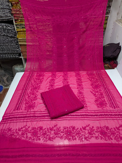 ✨ Most Demanded Collection – Soft Crinkle Chiffon Handmade Kacha Tarkashi Tanka Mirror Work 2-Piece Suit