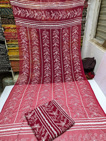 ✨ Most Demanded Collection – Soft Crinkle Chiffon Handmade Kacha Tarkashi Tanka Mirror Work 2-Piece Suit